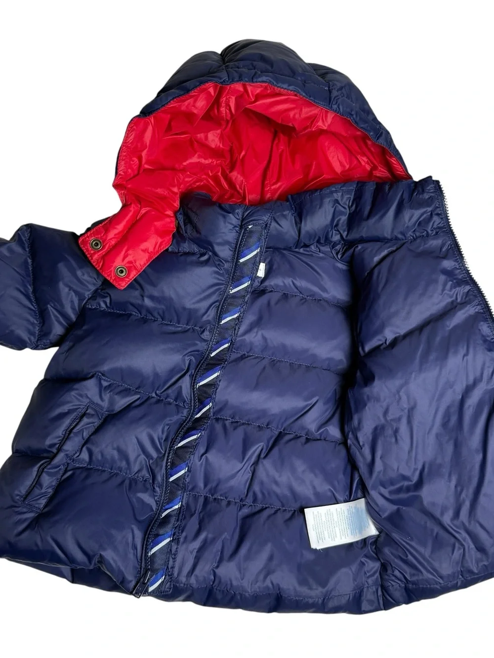 Polo by Ralph Lauren Navy & Red Hooded Puffer Jacket - Kids